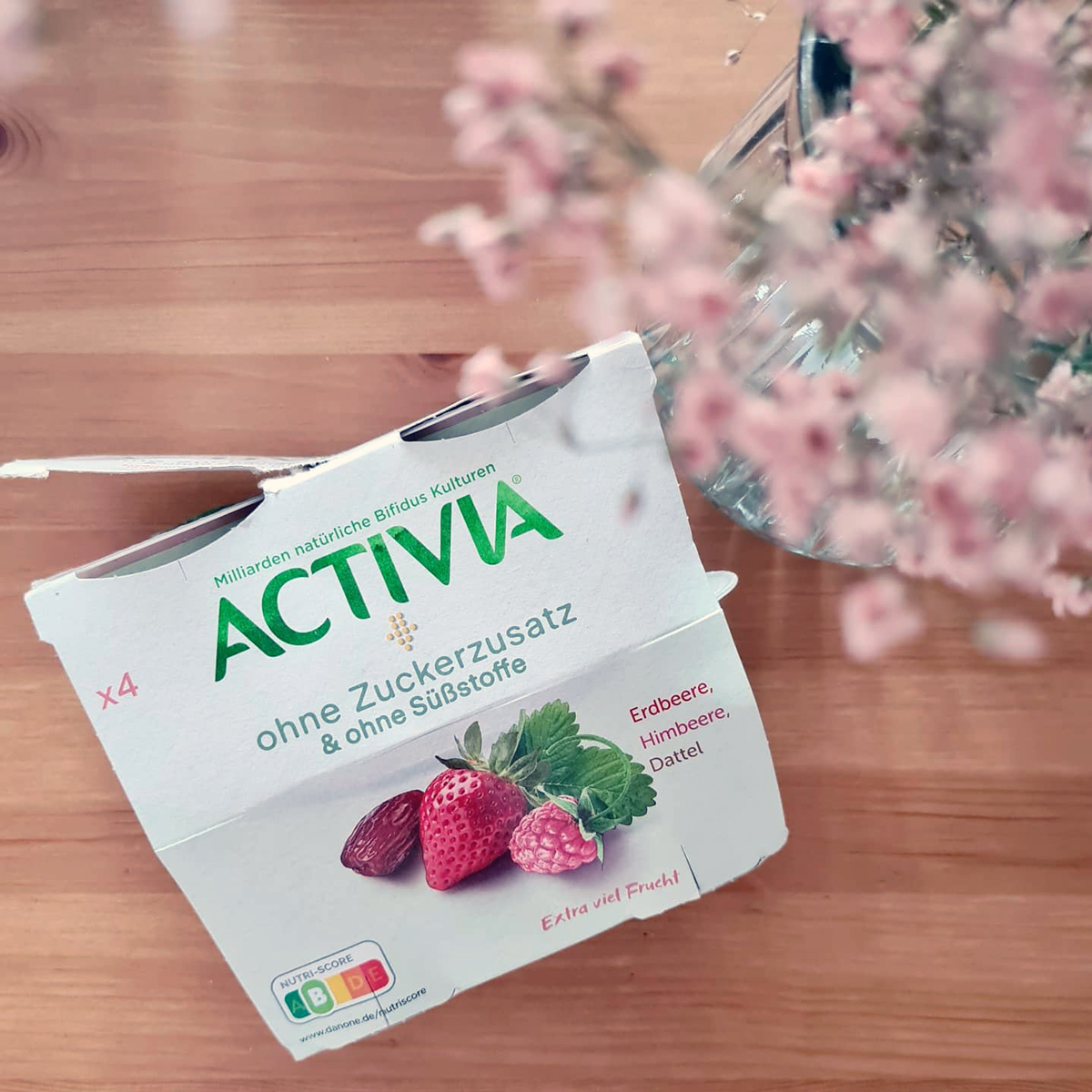 Activia Erdbeeren Himbeeren Datteln Joghurt