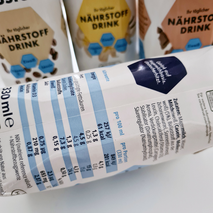 Baustein Gesundheit Nährstoff Drink Test